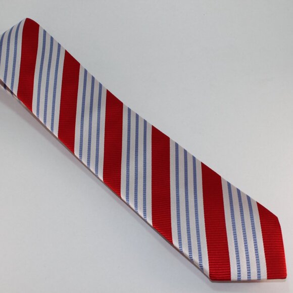 Extra Long Lanae Joy Silk Tie - Exclusive Private Label -  Red White Blue - Picture 2 of 4